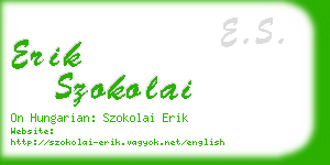 erik szokolai business card